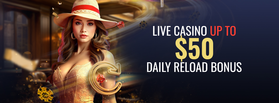 Casino 20% Daily Reload Bonus 50 USD